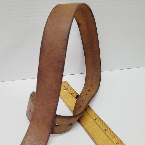 Rare VTG Belt & Buckle Duncan Laurie Solid Brass Leather Collectible Cross 1970 main image 12